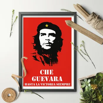 Revolucionarna Che Pokončni Plakat Wall Art Platno Slikarstvo Povzetek Minimalističen Slik in Fotografij Dnevna Soba za Dekor