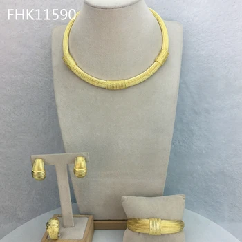 Yuminglai Vrhunsko Preproste Zasnove Glod-platirani Luksuzni Modni Nakit Set za Ženske FHK11590