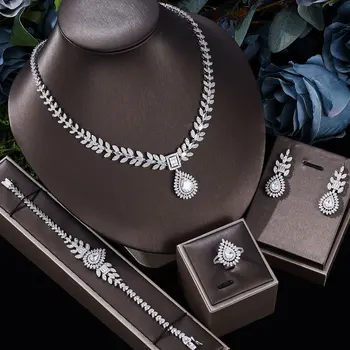 Lepe dvojni obliki srca ogrlica, uhani, zapestnica nakit set čar ženske modni nevesta pribor romantično darilo