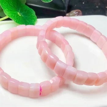 Naravni Pink Opal Bangle Moda za Ženske Zdravljenje Gemstone Nakit Gemstone Reiki Energije Kamen Počitnice 1PCS 7x10mm