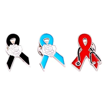 3PCS Zavest POMOČI Zavest Rdeči Trak Broške Povzroča Zavest Traku River Značko Na Svetovni Dan boja proti AIDSU Oblačila