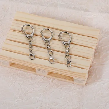 100 kozarcev Jastog Zaponko Key Ring Keychain C obliko Zapirali Priključek Kavljem DIY Nakit, Izdelava Iskanje Ključnih Verige Dodatki