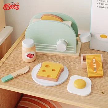 Lesene Pretvarjamo, Predvajaj Igrače Kuhinjske Kruh Toast Maker Simulacije Hrane Igrajo Otroci Imitacije Igre DIY Naučijo Izobraževalne Igrače za Dekleta