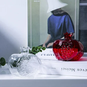 Granatno jabolko Steklena Vaza Doma Dekor Cvet Vazo Vaza za Sadje Cachepot za Rože Soba Dekoracijo Ustvarjalnost Nordijska Dekoracijo