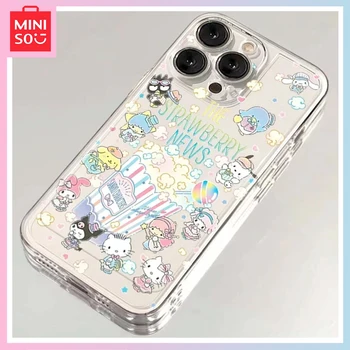 Miniso Srčkan Roza Anime Hellokitty, ki je Primerna za Iphone 15 Primeru Telefon Iphone 14 Promax Anti Drop Iphone 13 12 11 Polni Paket