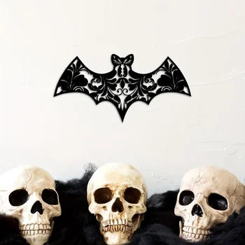 Cvetlični Bat Kovinski Steni Visi Umetnosti, Cvet Black Metal Umetnosti Prijavite Dekor Dnevna Soba Cvetlični Veliko Zunanjo Steno Umetnosti Doma Dekor Darilo