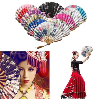 Svila Kitajski Fan Zložljiva Ročni Svile Bambusa Natisne Ljubitelj Japonskih Vintage Stil Ročno Fan Doma Dekoracijo Umetnostne Obrti Darilo