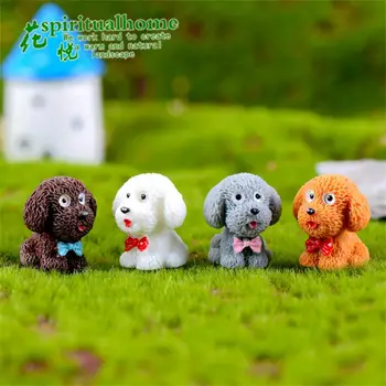 Plišasti Pes Miniature Ornament Igrača Pes Obesek Figurice Živali Kip Hišnih Kuža, Lutke Obrti Vrt Dekor