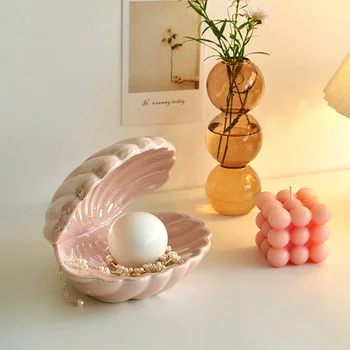 Shell Pearl Lučka Keramični Svetlobe Stekleni Vazi Kombinacija Postelji Svetilko Dom Dekoracija Keramike Conch Pearl Noč Svetlobe Darilo Za Rojstni Dan