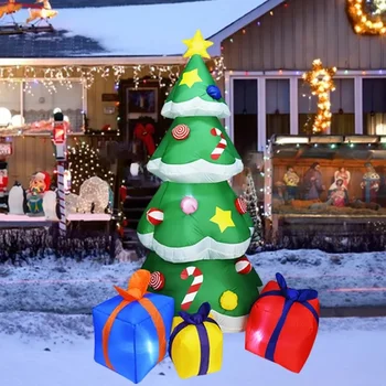 Božič Napihljivi Snežaka Pingvin Zložene Arhat z LED Osvetlitev Zunanja Stranka Božično Dekoracijo za Dom, Vrt, Dvorišče Rekviziti