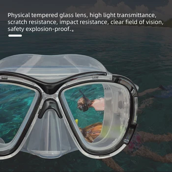 Masko, Dihalko S Telesno Kaljeno Steklo Objektiva Plavanje Mehki Silikonski Očala Polno Suhe Cev Za Potapljanje Z Dihalko In Očala Set