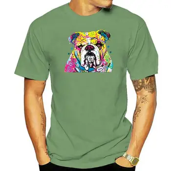 Priložnostne majice Hip Hop Stilu Vrhovi Tee S-2xl Neon angleški Buldog Moški T-shirt Črna