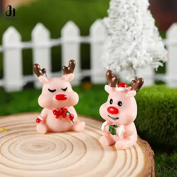 Risanka Srčkan Smolo Božič Elk Okras Doma Miniaturni Krajine Dekoracijo Mini Figurice Dekor Dobave