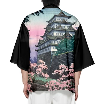 Yukata Moški Ženske Modni Jopico Svoboden Bluzo Haori Obi Azijskih Oblačila Harajuku Japonski Kimono Cosplay