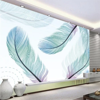 Beibehang 3D Ozadje Ročno poslikano perje stilsko TV dnevna soba, spalnica ozadju steno stensko foto tapete za stene, 3 d