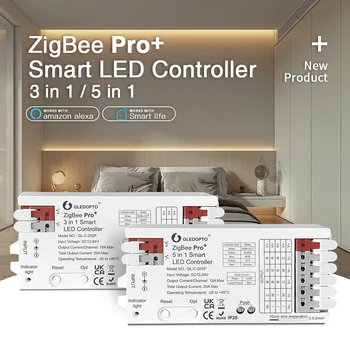 GLEDOPTO ZigBee3.0 Pro+ 5 v 1 /3 v 1 LED Krmilnik 20A Max RGBCCT/RGBW/RGB/SCT/Dimmer Alexa Kolega Tuya Smart Življenje APP Nadzor