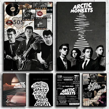 Arctic Monkeys Klasičnih Band Glasbeni Tisk Plakatov za Ljubitelje Soba, ki Živijo Platno Slikarstvo 80. Retro Umetnosti Doma Stenski Dekor Slike Darilo