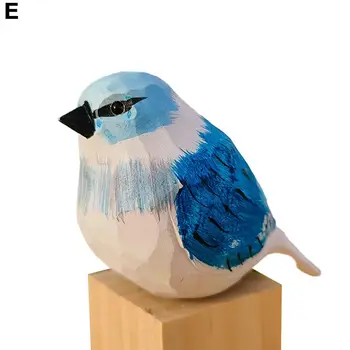 Edinstven Ptica Kiparstvo Ročno Pisane Ptice Ornament z Lesom Znanja Umetniške Vgravirana Pero Model za Prostor Urad Cafe Dekor