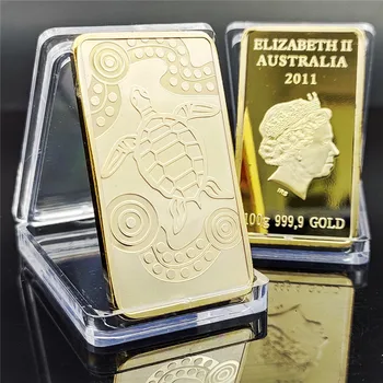 1Pcs 999 Zlato Avstralski Želva Kovanec Kvadratnih Gold Bullion Elizabeth Glavo Zlati Bar Priložnostnih Kovancev Zbirateljskih Darilo