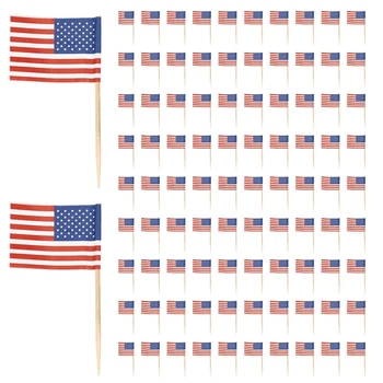 600 Ameriško Zastavo Zobotrebci Stranka Cupcake Dekoracijo Sendvič Mini Hrane Izbirčen