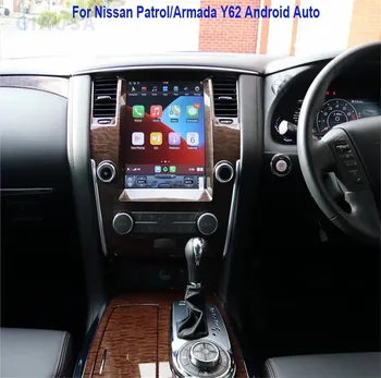 Avto Multimedijski Predvajalnik Videa, GPS Za Nissan Patrol 2014 2010-2018 Tesla Zaslonu Radijsko-Navigacijski Stereo Brezžična CarPlay 8GB+128GB