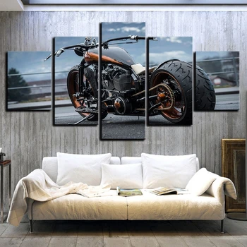 5 Kos Velike Pnevmatike Luksuzni motorno kolo, Platno, Slike, Tiskanje Wall Art Platna Slike Stenske Dekoracije za dnevno Sobo Unframe