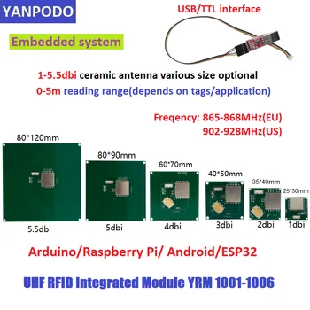 Yanpodo UHF RFID Integriran Modul bralnik&pisatelj 3dbi Antena, USB/TTL Aonnector z Arduino Raspberry Pi za Vgrajeni Sistem
