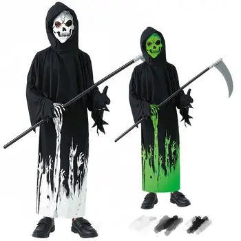 Halloween party cosplay kostum štiri-delni žareti v temno smrti otroka duha kostum set