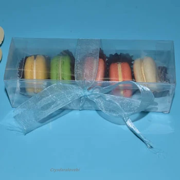 10Pcs prozorne Plastike Macaron Polje Torto Macaroon Pakiranje Polje Pregleden Peka Sladice Škatle Embalaža