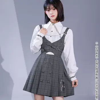Anime Globalni College Izpitu Cosplay Dolg Rokav T-Shirt Suspender Krilo Enotna Oblačila Moda Sladko Kul Kostum