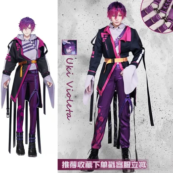 COS-KiKi Anime Vtuber Luxiem Nijisanji Uki Violeta Igra bo Ustrezala Cosplay Kostum Lep Enotno Halloween Stranka Obleko Ženske, S-XL