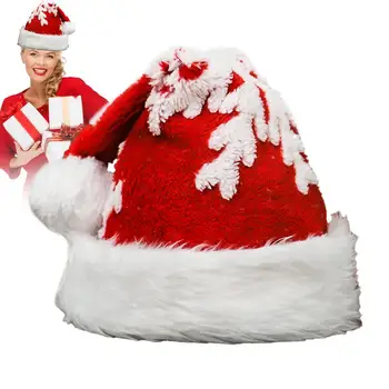 Snežinka Hat Santa Unisex Prijetno Hat Santa z Snežinke Večkratno uporabo Puhasto Plišastih z Snežinka Vzorec za Božič dobave
