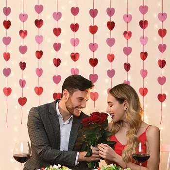 Valentinovo Visi Dekor Rdeče Srce Ljubezni, Transparenti Bunting Za Poroke Poročni Tuš Bachelorette Rojstni Odlikovanja