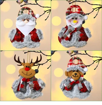 Santa Claus Elk Snežaka Okraski Božič Visi Drevo Obesek 2023 Vesel Božič Okraski Za Dom 2024 Novo Leto Darilo Navidad