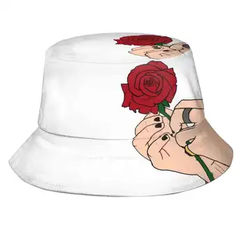 Rose Zložljive Panama Vedro Klobuk Skp Rose Cvet Cvetni Zdravljenje Ljudi Z Dobroto 1D