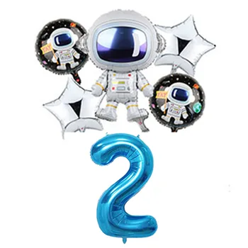 6pcs Astronavt Balon Kit Raketa Trebušaste Za Otroke Vesolje Vesolje Temo Rojstni Dekoracijo Galaxy Temo Stranka Dekor