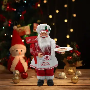 Božič Santa Claus Dekoracijo Božični Okraski, Čudovit Kuhar Santa Claus Kip Žive Izraze Obraza za Počitnice