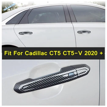 Zunaj Avtomobilska Vrata, Potegnite Doorknob Ročaj Skledo Kritje Trim Fit Za Cadillac CT5 CT5-V Leto 2020, 2022, Zunanjost je iz Ogljikovih Vlaken Dodatki