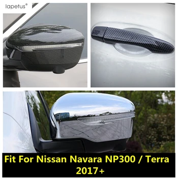 Rearview Mirror Skp / Vrata Ročaj Kritje Trim Za Nissan Navara NP300 / Terra 2017 - 2021 ABS Chrome / Ogljikovih Vlaken Dodatki