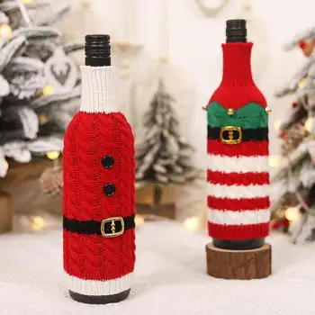 Božič Vina, Steklenico Kritje Steklenico Obleko Gor Kritje Mehko Božič Steklenico Šampanjca Set Za Vino, Steklenica Zaščitnik In Dekoracijo