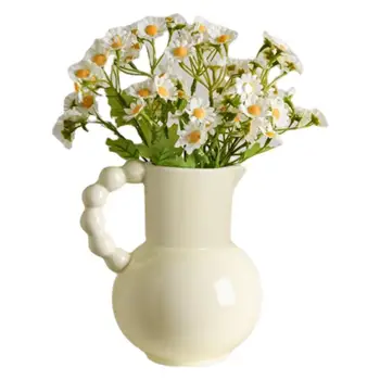 Keramične Vaze Za Cvetje Krog Ročaj Vaze Dekor Minimalism Slog Namizni Očarljivo Vaza Luksuzni Dekorativne Okraske