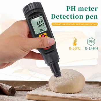 Hrana PH Meter 2 v 1 Temperatura Kislost Tester 0~14 Visoko Natančnost Senzorja Za Sadje, Meso, Testo za Predelavo Hrane Analyzer