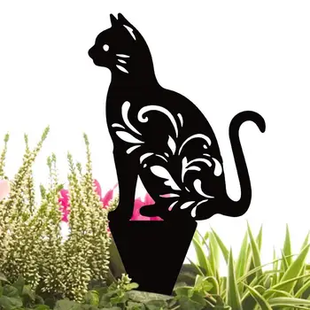 Black Cat Silueta Vložek Dvorišče Umetnosti Akril Vrt Dekoracijo Mačka Obrti Travnik Okras Za Dvorišča Dvorišča Trate Vrtovi