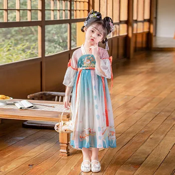 Cosplay Otroci Vezenje Hanfu Dekle Obleko Kostume Tang Princesa Obleko Tradicionalno Kitajsko Obleko