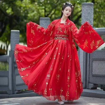 Hanfu Obleke Ženska Pravljice Kitajskih Tradicionalnih Slog Han Elegantne Ženske Pasu Krilo Stopnji Uspešnosti Kostum Krasen
