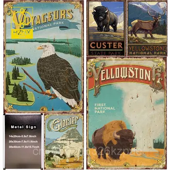 Vintage Divje Živali Kovinski Tin Prijavite Železa Plaketo Plakat za Wc Doma Vrt, Kopalnica Klub Dekoracijo Retro Wall Art Dekor Plošče