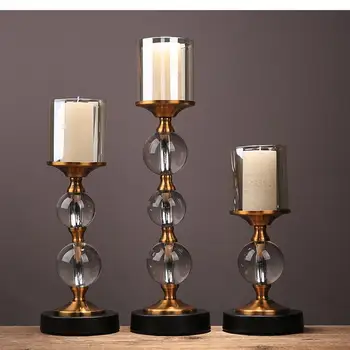 Evropski slog Kristalno svijećnjak Doma Dekoracijo Tabela Dekoracijo Romantična Večerja ob svečah Rekviziti Tabela Dekoracijo
