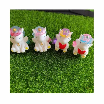 Lep Miniaturni Samorog Kipi Mikro Krajine Kawaii Živali Namizno Dekoracijo Za Pravljice Vrt Lutka hiša Bonsaj Smolo Ornament