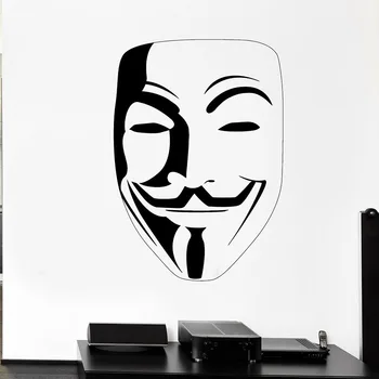 Vinilna Guy Fawkes Vendetta Masko Maščevanje Zidana Vinil Stenske Nalepke Kul Stil Spalnica Človek Jame Doma Dekoracijo Zidana S1317