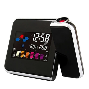 Projekcija Alarm Ura LED Digitalni Zaslon Vremenske Postaje Koledar Termometer, Higrometer Doma Dekor Okraski